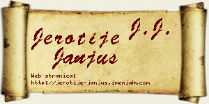Jerotije Janjuš vizit kartica
